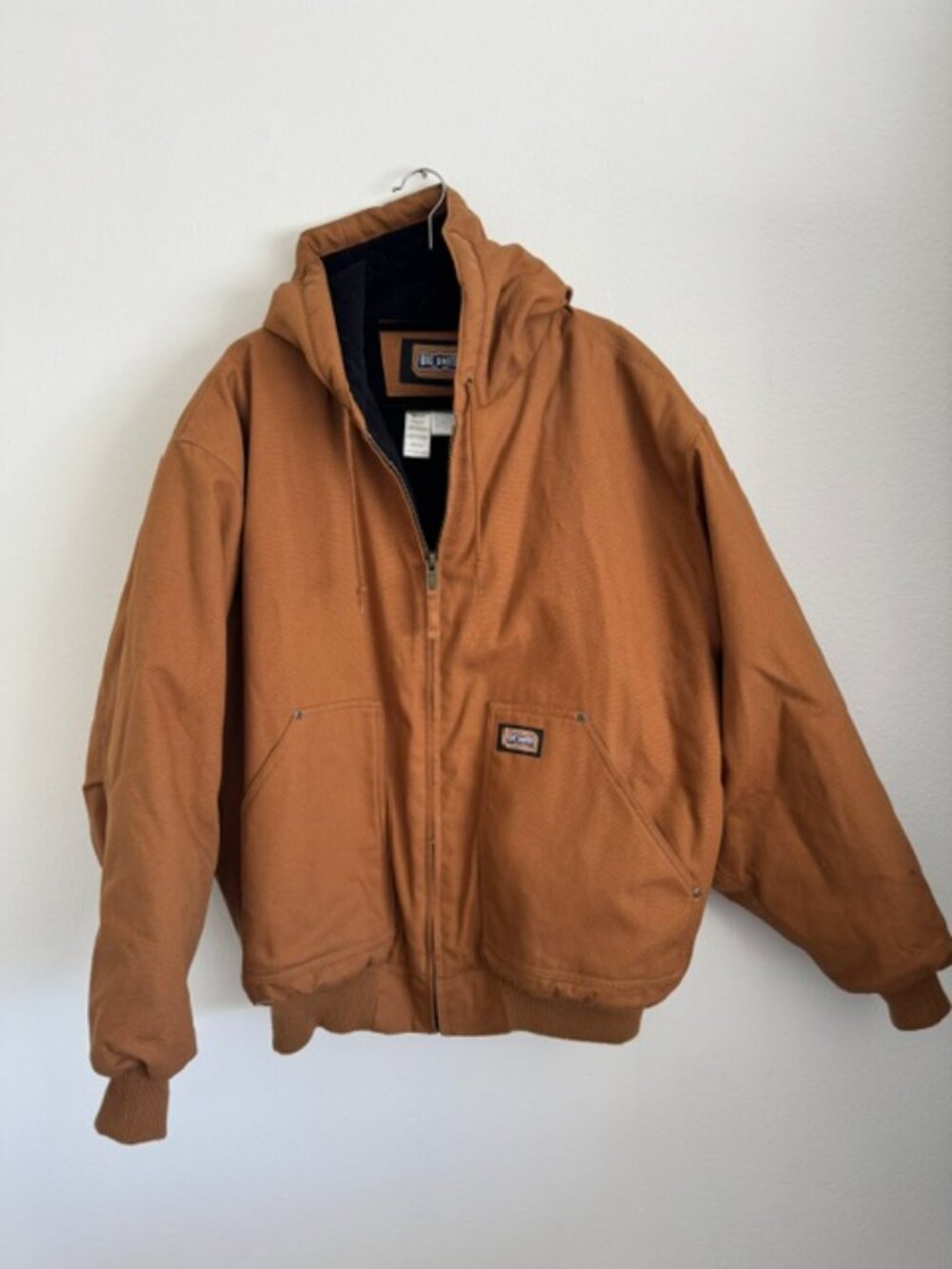 Vintage Big Smith Hooded Duck Canvas Insulated Jacket 2XL Reg Brown - Picture 6 of 14